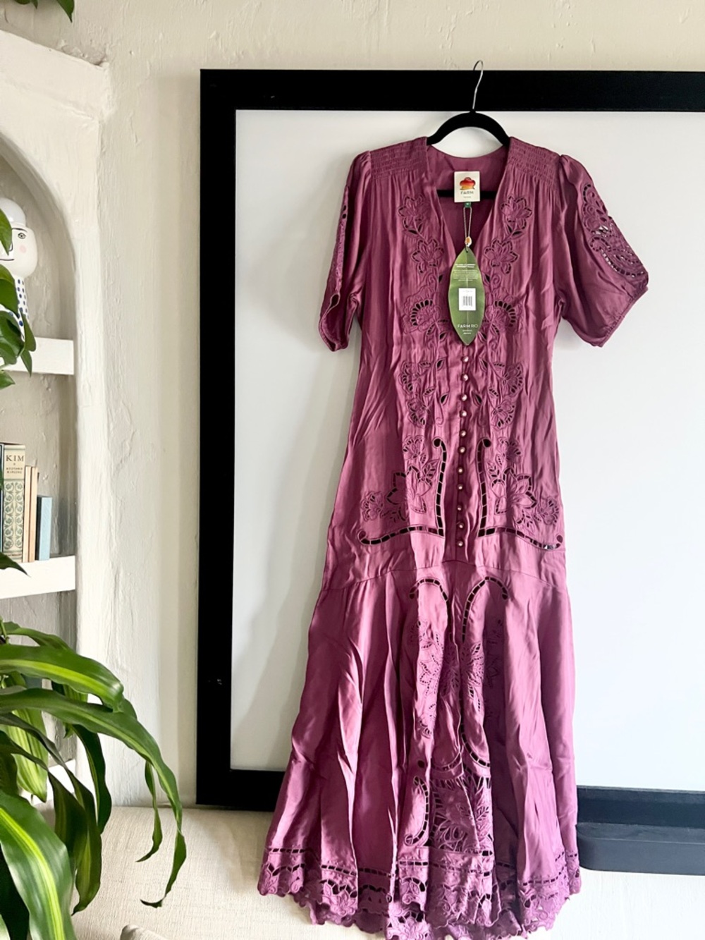 FARM Rio Pink Richelieu Lenzing Ecovero Viscose Maxi Dress Size Medium NWT - Picture 6 of 16